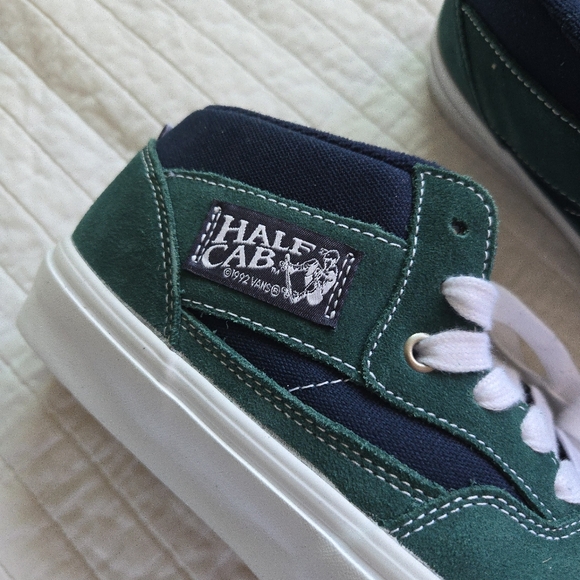 Vans Skate Half Cab Men 8.5 Mid Top Tartan Blue Green New Popcush 032026 - Picture 4 of 9